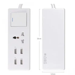 MULTIPRESA CIABATTA ELETTRICA CON 1 PRESE UNIVERSALI 4 USB CON INTERRUTTORE