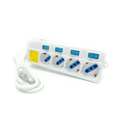 Multipresa ciabatta elettrica 4 posti con 5 interruttori protezione sovraccarico