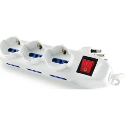 MULTIPRESA CIABATTA SCARPETTA 9 POSTI CON TASTO INTERRUTTORE ON/OFF 16A 6+3SHUKO