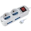 MULTIPRESA ELETTRICA 6 POSTI CON INTERRUTTORE E CAVO 4 SPINE ITALIANE + 2 SHUKO