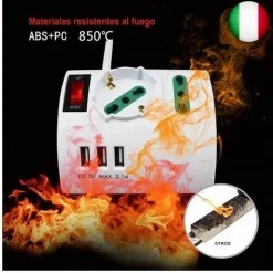 MULTIPRESA ELETTRICA DA SCRIVANIA TAVOLO CON 3 PRESA 3 USB BIANCO SHUKO BIPASSO