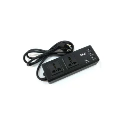 MULTIPRESA PRESA UNIVERSALE 2 SPINE UK ITA 4 USB 2.1A 1A 5V INTERRUTTORE NERO