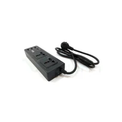 MULTIPRESA PRESA UNIVERSALE 2 SPINE UK ITA 4 USB 2.1A 1A 5V INTERRUTTORE NERO
