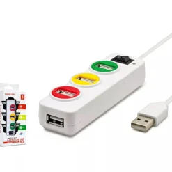 MULTIPRESA SCARPETTA HUB 4 PORTE USB 2.0 CON INTERRUTTORE TRASFERIMENTO DATI 1TB