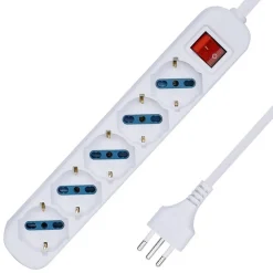 MULTIPRESA SHUKO BIPASSO 10 E 16 AMP 5 POSTI CIABATTA ELETTRICA CON INTERRUTTORE