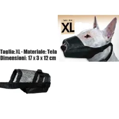 MUSERUOLA CANE MISURA XL IN TELA ROBUSTA LEGGERA ATOSSICA LAVABILE NERO