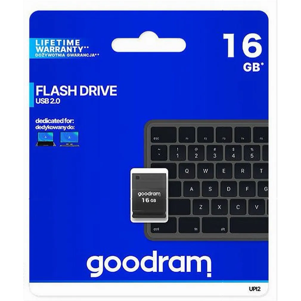 NANO PENDRIVE CHIAVETTA DI MEMORIA USB TIPO A UPI2 16 GB USB 2.0 NERA UPI2-16GB