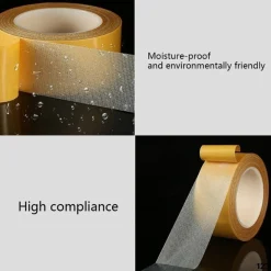 NASTRO ADESIVO IN FIBRA DI VETRO A DOPPIA FACCIATA FORTE FISSAGGIO TAPPETO PELLE 10MTX5CM