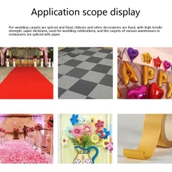 NASTRO ADESIVO IN FIBRA DI VETRO A DOPPIA FACCIATA FORTE FISSAGGIO TAPPETO PELLE 10MTX5CM