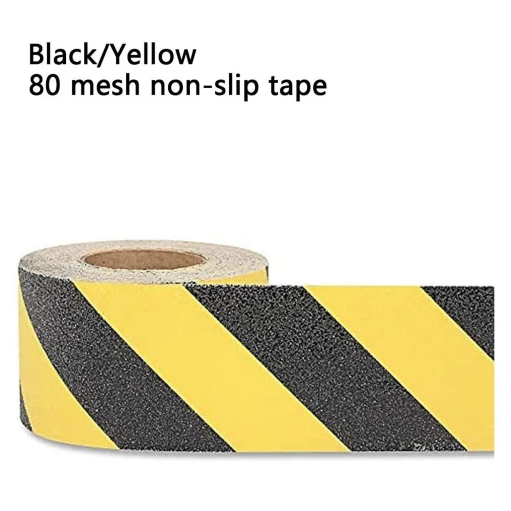 NASTRO ANTISCIVOLO ALTA RESISTENZA SICUREZZA ANTIATTRITO BATTISTRADA 2,5CMX5MT NERO/GIALLO