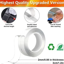 NASTRO BIADESIVO TRASPARENTE MILLEUSI ADESIVO ATTACCA TUTTO 3CM X 5 MT ACRILICO