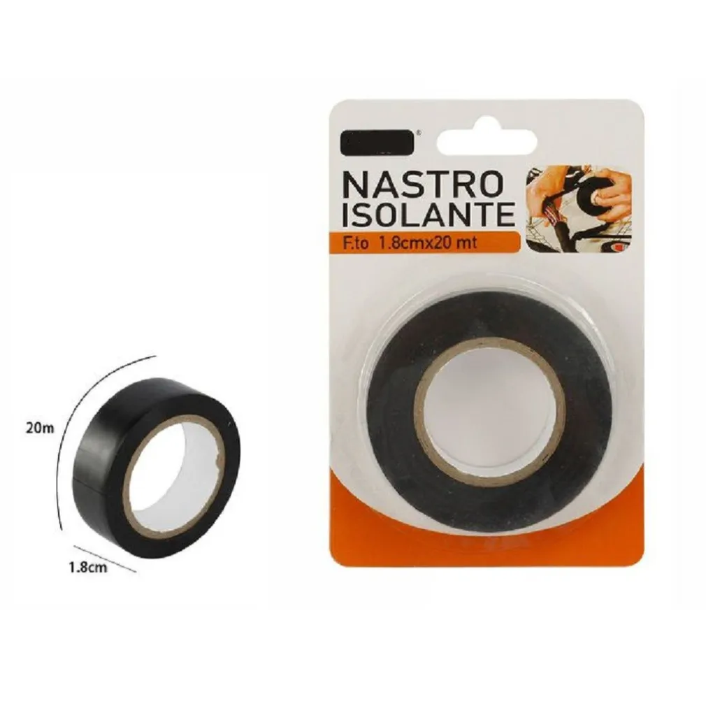 NASTRO ISOLANTE ROTOLO NERO 1,8 CM X 20 METRI ELETTRICISTA FAI DA TE PVC 69844