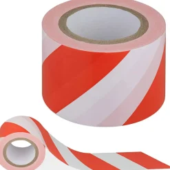 NASTRO SEGNALETICO ANTISTRAPPO SICUREZZA CANTIERE PERICOLO BIANCO ROSSO 50MMX18M