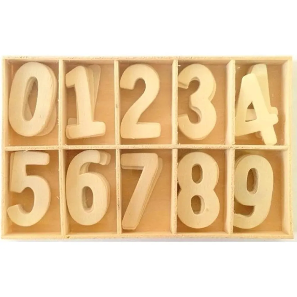 NUMERI IN LEGNO 60 PEZZI DECOUPAGE LAVORETTI SCUOLA 3CM SPESSORE 1MM DECORAZIONI