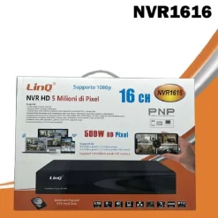 NVR 16CH CANALI REC&LIVE FULL HD 1080P WIFI H.264 H.265 SWITCH POE 5MPX NVR1616