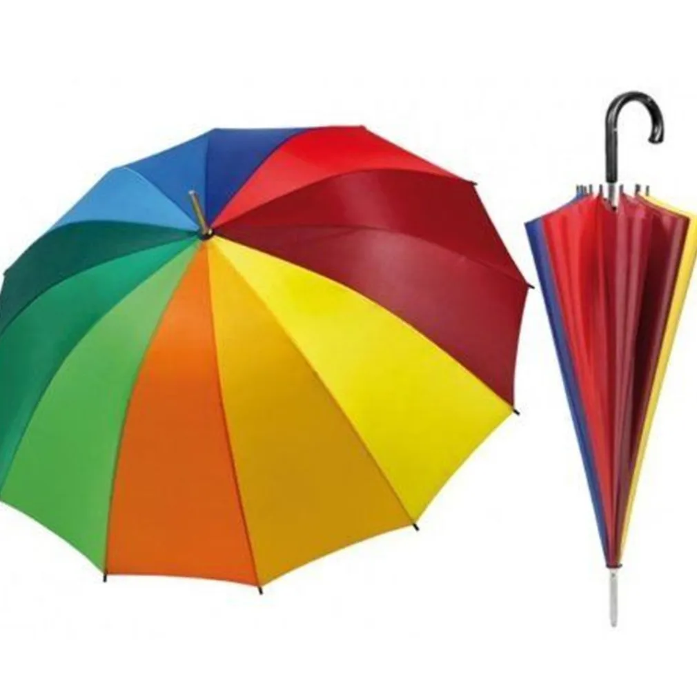 OMBRELLO GRANDE COLORE ARCOBALENO PROTEGGE PIOGGIA E SOLE ESTATE INVERNO