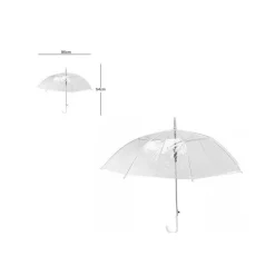 OMBRELLO OPACO IN PVC PROTEGGE PIOGGIA SOLE PER BAMBINI BIMBI MANICO BIANCO