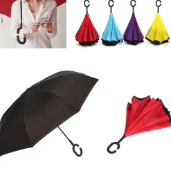 OMBRELLO REVERSIBILE APERTURA AL CONTRARIO AUTO ROVESCIATO ANTI PIOGGIA MODA