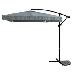 OMBRELLONE A BRACCIO LATERALE DA GIARDINO 3X3MT PROTEZIONE SOLE GRIGIO CON BASE 223217