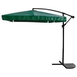 OMBRELLONE A BRACCIO LATERALE DA GIARDINO 3X3MT PROTEZIONE SOLE VERDE CON BASE 223215