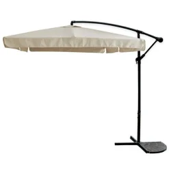 OMBRELLONE A BRACCIO LATERALE DA GIARDINO 3X3MT PROTEZIONE SOLE BEIGE CON BASE 223216