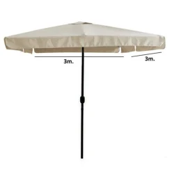 OMBRELLONE DA GIARDINO ARREDO ESTERNO BALCONE TERRAZZO PATIO 3X3 MT BEIGE 223231