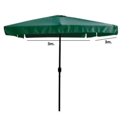 OMBRELLONE DA GIARDINO ARREDO ESTERNO BALCONE TERRAZZO PATIO 3X3 MT VERDE 223230
