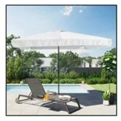 OMBRELLONE DA GIARDINO ARREDO ESTERNO BALCONE TERRAZZO PATIO 3X3 MT BIANCO 223233