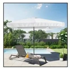 OMBRELLONE DA GIARDINO ESTERNO BALCONE TERRAZZO BIANCO 3X2 MT CON MANOVELLA 223223