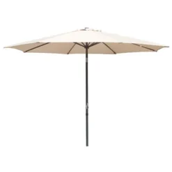 OMBRELLONE DA GIARDINO GAZEBO OMBRELLO PARASOLE 236XØ270CM BEIGE CON MANOVELLA 206424