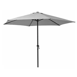 OMBRELLONE DA GIARDINO GRIGIO PALO CENTRALE ESAGONALE PARASOLE BALCONE Ø300CM 206422