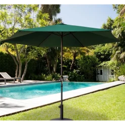 OMBRELLONE DA GIARDINO PARASOLE PISCINA TERRAZZA Ø270X220CM VERDE MANOVELLA 017057