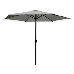 OMBRELLONE DA GIARDINO PARASOLE PISCINA TERRAZZA Ø270X220CM GRIGIO MANOVELLA 017059