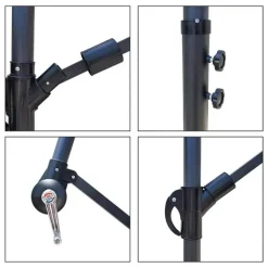 OMBRELLONE DECENTRATO LATO DA GIARDINO PROTEZIONE SOLARE PARASOLE ⌀300CM VERDE 206426