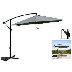 OMBRELLONE DECENTRATO PARASOLE BALCONE DA GIARDINO SPIAGGIA Ø3MT CON BASE 206428