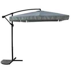 OMBRELLONE LATERALE DA GIARDINO PROTEZIONE SOLE 2X3MT IMPERMEABILE GRIGIO CON BASE 223212