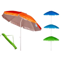 OMBRELLONE MARE 200CM CON SNODO PALO ACCIAIO CON SACCA COLORI ASSORTITI 4096259