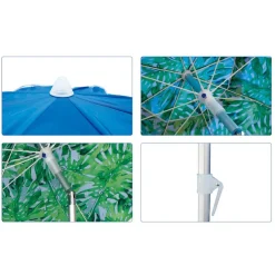 OMBRELLONE MARE SPIAGGIA GIARDINO ALLUMINIO GRANDE 200CM TROPICAL CON CUSTODIA