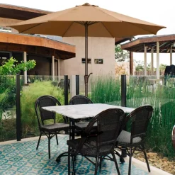 OMBRELLONE ROTONDO DA GIARDINO PALO CENTRALE CON CHIUSURA A CARRUCOLA ANTIVENTO