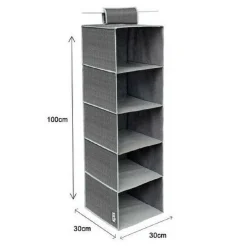 ORGANIZER ARMADIO PORTA TUTTO PENSILE TESSUTO SCARPE BORSE 5 PIANI 30X30X100CM