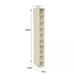 ORGANIZER ARMADIO PORTATUTTO PENSILE SCARPE BORSE 10 RIPIANI 15X30X120 CM 69705