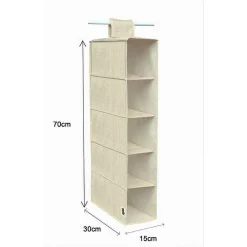 ORGANIZER ARMADIO PORTATUTTO APPENDIBILE SCARPE BORSE 5 RIPIANI 15X30X70CM 69704