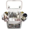 ORGANIZER BEAUTY CASE PORTA TRUCCO ACCESSORI GIOIELLI CON SPECCHIO LED CASSETTI