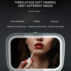 ORGANIZER BEAUTY CASE PORTA TRUCCO ACCESSORI GIOIELLI CON SPECCHIO LED CASSETTI