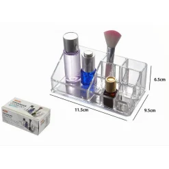 ORGANIZER BOX TRASPARENTE 9 SCOMPARTI POSTI PER TRUCCHI COSMETICI MAKE UP 10248