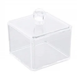 ORGANIZER CONTENITORE QUADRATO PORTA DISCHETTI STRUCCANTI TRUCCO ESPOSITORE ACRILICO
