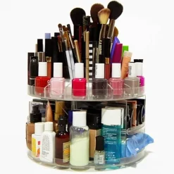 ORGANIZER ESPOSITORE COSMETICI MAKE UP TRUCCO GIREVOLE ROTANTE 360° GLAM CADDY