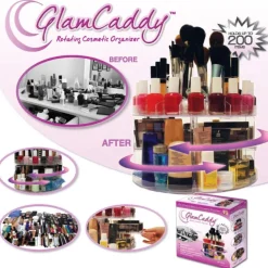 ORGANIZER ESPOSITORE COSMETICI MAKE UP TRUCCO GIREVOLE ROTANTE 360° GLAM CADDY