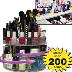 ORGANIZER ESPOSITORE COSMETICI MAKE UP TRUCCO GIREVOLE ROTANTE 360° GLAM CADDY