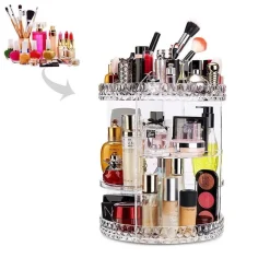 ORGANIZER ESPOSITORE PER TRUCCO GIREVOLE 360° ROTANTE COSMETICI PROFUMI MAKEUP
